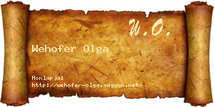 Wehofer Olga névjegykártya