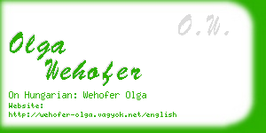 olga wehofer business card